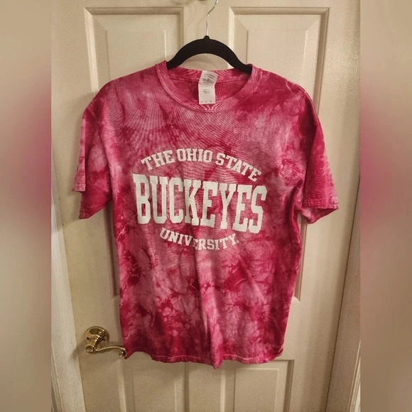 Gildan Tops - OSU pink tie dye T-shirt MED
